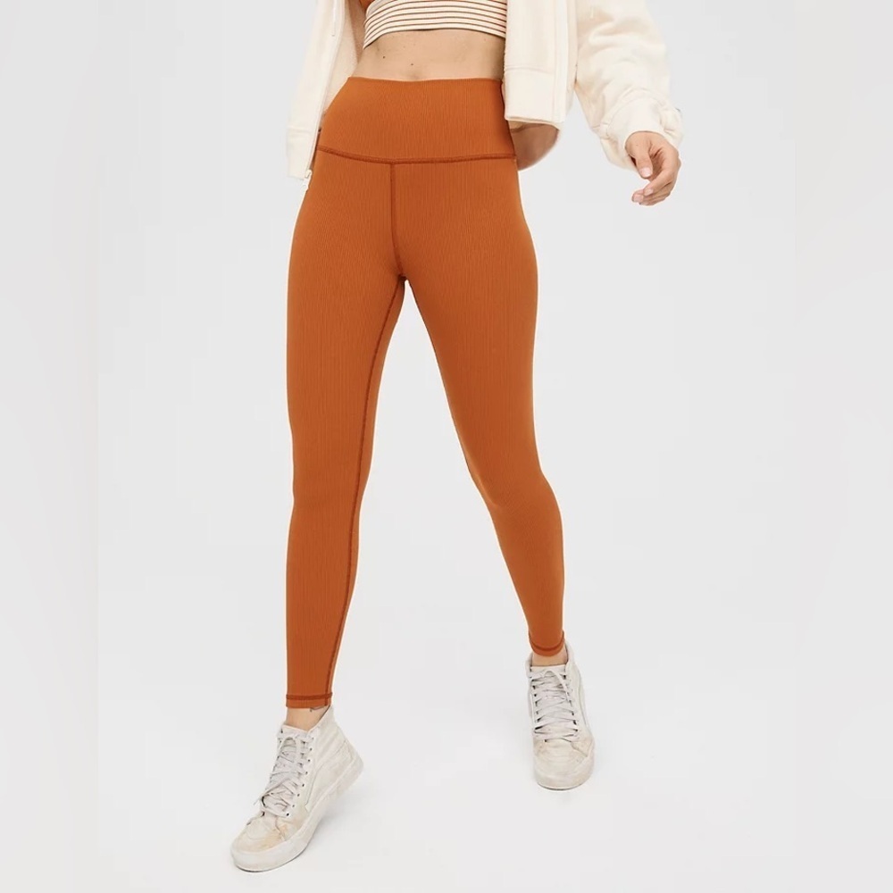 Offline By Aerie Peach High Waisted Ribbed Leggings Size XS NWOT